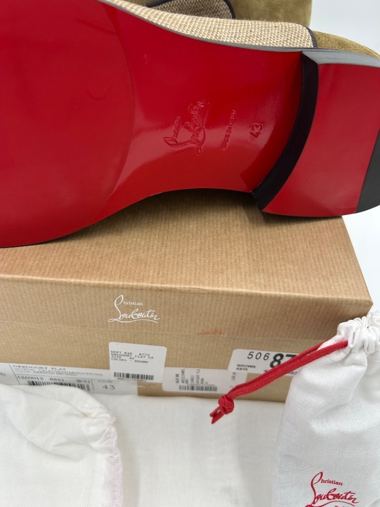 Men’s Christian Louboutin Greggory Velvet Twill/Leather Oxford Shoes.Size 43/10 main image 5